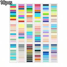 10/12/18pcs Multi-Color Solid Morandi Macaron Index Tabs, Transparent Convenient Page Divider Labels, Waterproof PET Fluorescent Indicator Stickers, For Books, Notebooks, Planners, Marking, Suitable For Boys, Girls, Students, Office, Reading, Stationery, Gift, Learning Reward - one-size - View 13