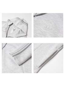 Adidas Women's Sports Jacket OG SP JKT HD Outdoor Casual Hooded Zip-Up Jacket LD8334 - Light Heather Gray - View 8