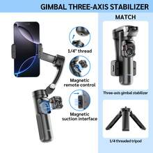 M02 Smart 3-Axis Handheld Gimbal & Tripod – Features Intelligent Face-Tracking, Professional Motion Stabilization, And A Magnetic Bluetooth Remote; Ideal For Videos, Vlogs, And Content Creation; Foldable And Compact For Easy Storage. - Black - View 11