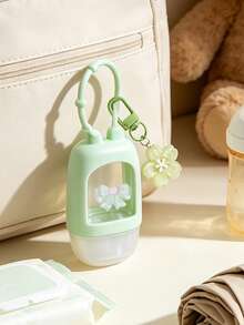 Botol Isi Ulang Pembersih Tangan Motif Bunga Sakura dengan Gantungan Kunci Pita, Anti Bocor, Cocok untuk Perjalanan dan Sekolah - MultiWarna - View 2