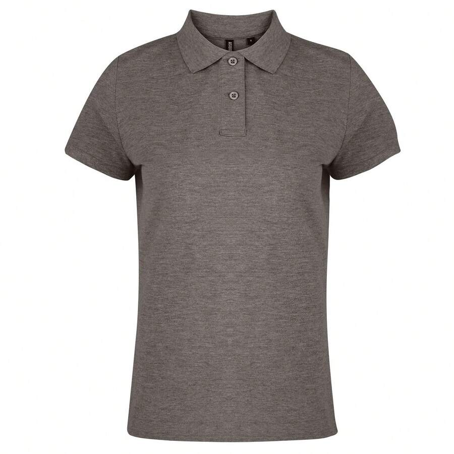 Roly Asquith & Fox Womens/Ladies Plain Basic Short Sleeve Polo Shirt/Top - Charcoal - View 1