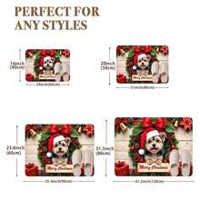 1PC Christmas Element Welcome Mat, Diatomite Absorbent Small Rug, Non‑Slip Floor Mat For Stove Coffee Machine Water Bar Counter, Christmas Halloween Home Decor, Indoor Outdoor Doormat For Front Door Kitchen Area - Multicolor - View 5