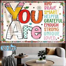 1pc Motivational Self-Affirmation Themed Banner Backdrop – Colorful Inspirational Words Decoration Suitable For Bedrooms, Living Rooms, Meditation Areas, Offices, And Party Settings - Multicolor - View 2