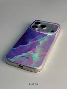 GIIPPA 1件紫色星雲星空流體圖案設計手機殼，適用於Phone 17 Pro Max，相容Phone 16 Pro Max、15 Pro Max、14 Pro Max，韓系高端時尚趣味手機殼，適合11/12/13/14/15/16 Pro Max Plus，男女皆宜的優雅設計，聖誕節、情人節、復活節、婚禮季和生日送給女友的完美禮物！ - 多色1 - 查看 4
