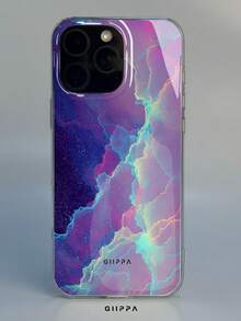 GIIPPA 1件紫色星雲星空流體圖案設計手機殼，適用於Phone 17 Pro Max，相容Phone 16 Pro Max、15 Pro Max、14 Pro Max，韓系高端時尚趣味手機殼，適合11/12/13/14/15/16 Pro Max Plus，男女皆宜的優雅設計，聖誕節、情人節、復活節、婚禮季和生日送給女友的完美禮物！ - 多色1 - 查看 5