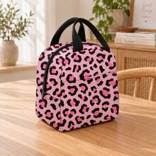 Large-Capacity Handbag, Storage Bag, Cute Leopard Print Coffee Brown Print-Handbag, Suitable For School, Offices, Outdoor Picnics, Various Uses - Leopard Print - View 6