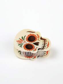Halloween Printed Skull Hair Claw, Novelty Festival‑Theme Shark Hair Clip Hair Accessories - Multicolor - View 5