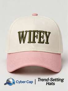 1pc Women's "WIFEY" Trucker Hat,Adjustable Design,Stylish Embroidered Five-Panel Cap,Perfect For Casual Wear, Parties, Travel, And Holiday Gifts - Multi-color - View 6