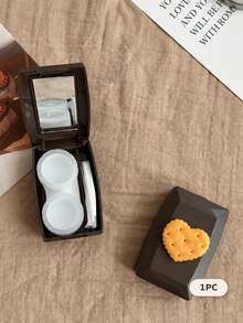 eyekan 3D Cookie Design Contact Lens Case With Mirror, Cute Portable Lens Storage & Care Kit, Compact Travel Beauty Accessory For Daily Use - Multicolor - View 7