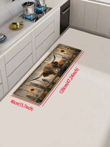 SANJIANGDI 1pc Farmhouse-Style Gaodi Niu Pattern Kitchen Mat, 0.6mm Crystal Velvet Soft And Machine Washable.Suitable For Kitchen,Corridors, Bathrooms, Living Rooms, Outdoor Door Mats, And Toilets. Useable Throughout The Year And For Various Holidays. - Multicolor - View 10