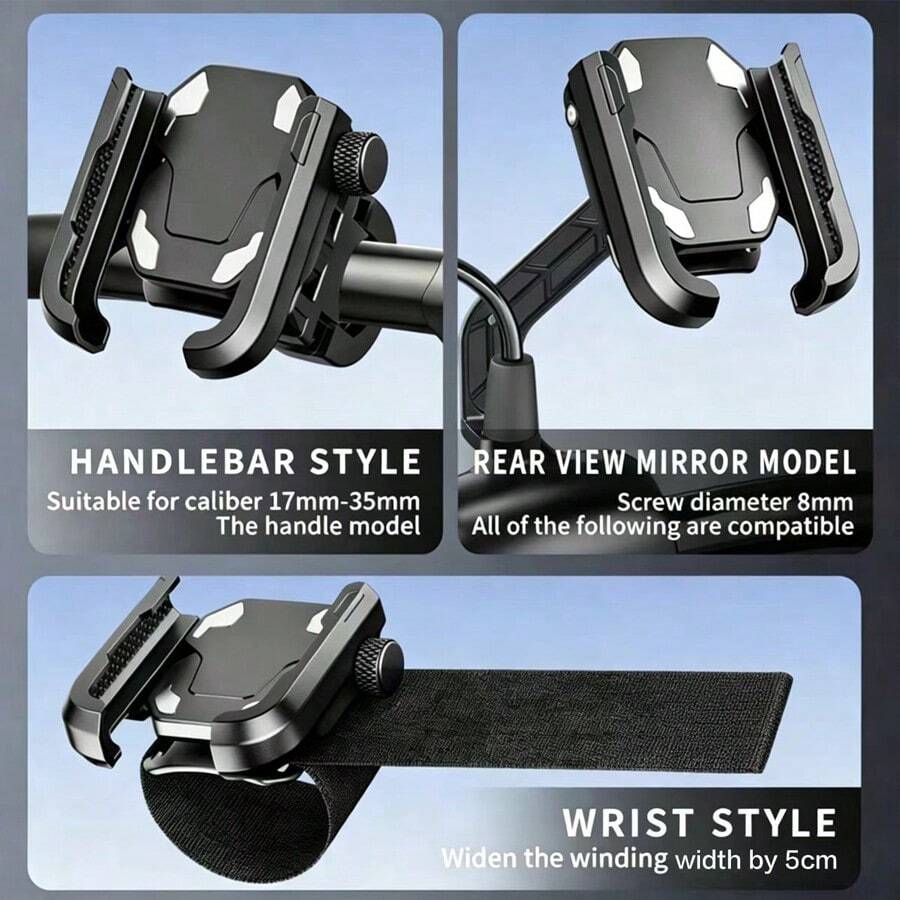 Bicycle Phone Holder Motorcycle Phone Mount Electric Scooter Phone Bracket Road Bike Cycling Delivery Phone Holder - Multicolor - View 1