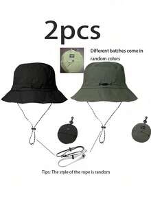 1pc Waterproof Outdoor Foldable Packable Thin Bucket Hat, Unisex Sun Protection Fishing Cap,Beach,Travel - A - View 17