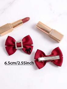 2/8/16pcs/Set Square Buckle Rhinestone Bow Hair Clips Combination, Simple Elegant Hair Accessories - Suitable For Girls And Women, Applicable For Daily Outings And Dates - Multicolor - View 9