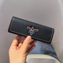 New Vintage High-End Glasses Case, Minimalist Premium Eyewear Storage Box, Pressure-Resistant Convenient Auto-Closing Fashion Glasses Case, Storage Box, Animal Elegant PU Leather Glasses Case For All Seasons - Green - View 6