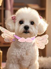 3pcs/Set Pet Cat Dog Bowtie Floral Wreath Collar With Adjustable Bell Decoration - Multicolor - View 3