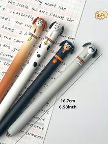 2/4/8pcs Cute Standing Puppy Press-Type Gel Pens, 0.5mm ST Tip, Quick-Dry Black Ink, Cartoon Animal Stationery, Suitable For Note-Taking And Back To School - Multicolor - View 8
