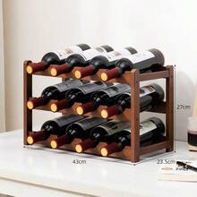 Wine Rack Tiered Divider Display Wine Bottle Storage Wine Rack Can Hold 6/8/9/12/16 Bottles - View 11