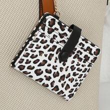 Women's Leopard & Cow Print PU Short Wallet With Key Hook, Multi-Card Slot Snap Closure Small Purse, Portable Mini Card Holder Coin Pouch, Lightweight Compact Handheld Wallet For Daily Commute And Casual Use, Multiple Animal Print Color Options, Fashionable Gift Wallet For Girls - Multicolor - View 16