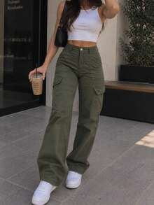 Women Pants - Army Green - View 2