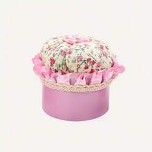 Floral Fabric Pumpkin Pin Cushion With Storage Metal Box, Vintage Floral Sewing Pin Holder, Handmade DIY Sewing Tools, Suitable For Sewing Accessories, Sewing Projects, Handicrafts, Craft Organization And Storage, Arts & Crafts, Storage Box - Floral Tin Box Style - View 10