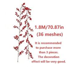 1pc Artificial Cranberry Vine - Plastic Red Holly Hanging Decoration, Multi-Purpose Faux Berry Garland, Suitable For Home, Wedding, Christmas - Perfect For Dining Table, New Year Celebration, Engagement Party Decoration, No Power Required, Home Decor, Christmas Decor, Room Decor - Multicolor - View 16