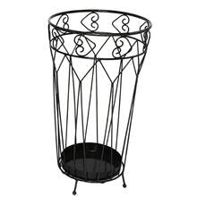 Iron Umbrella Stand For Entryway And Home Umbrella Organizer Holder Elegant Metal Design Storage Bucket Diameter 25x44 Cm - Black Heart - View 7