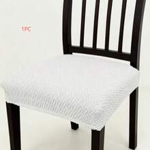 1pc Chair Cushion Cover, Non-Slip Dining Chair Cover, Soft Plaid Pattern, Elastic Chair Cover, Solid Color Stool Seat Cushion Cover, Dining Chair Seat Cover, Dining Chair Cover, Dining Chair Cover, Room Decor, Suitable For Office And Home Chairs - Multi-color - View 12