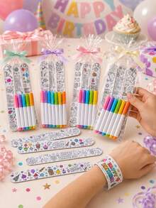 24pcs Birthday Theme Coloring Pages, Party Favors, Birthday Party Interactive Prizes, Party Gifts, Suitable For Filling Birthday Gift Bags (No Other Accessories Included) - A - View 4