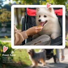 Foldable Pet Stroller With Three Wheels, Small, Medium Dogs, Red On-Site - 1 - View 8