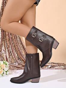 2026 New Women's Fashion Commuter Ankle Boots Riding Boots - Brown - View 6