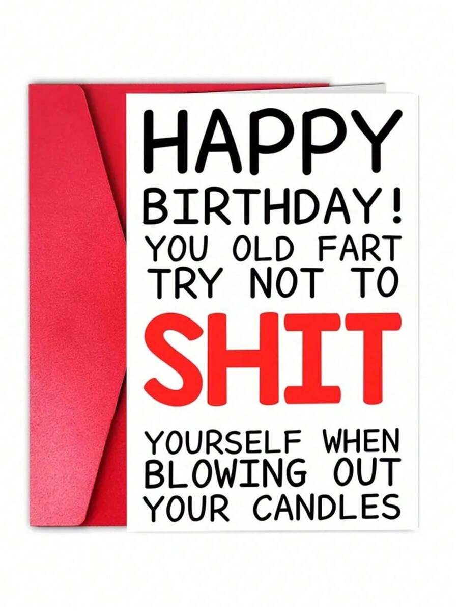 OBOVAY 1pc Funny Birthday Greeting Card Suitable For Women & Men, Rude Birthday Card Gift For Grandma, Grandpa, Mom, Dad, 50th, 60th, 70th, 80th Birthday Card For Him/Her, Happy Birthday Card For Dad & Mom - New Arrival - View 1