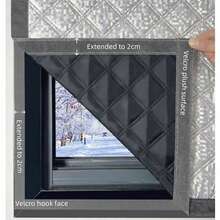Cortina térmica para ventana con cremallera y borde gris, a prueba de frío y bloqueo de viento para invierno - Cortina con cremallera, apertura izquierda, cara plateada y borde gris - Ver 3