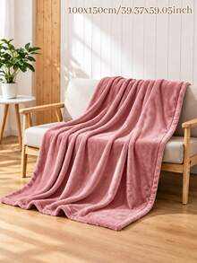 1pc Personalized Monogram Embroidered Flannel Throw Blanket, Custom‑Text Pink‑Toned Household Blanket, Distinct Embossed Surface Design, Three Color Selections, Holiday Gift Choice, For Living Room, Bedroom And Household Space Display - Multicolor - View 11