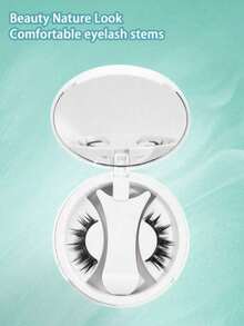 1 Pair Anime Style Magnetic False Eyelashes Set, Includes Applicator, Reusable, Glue-Free, Suitable For Sensitive Eyes, Natural Cartoon Style, Waterproof Wet Eyelashes, Suitable For Daily Makeup - Black - View 5