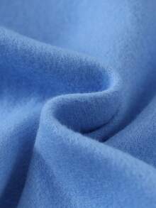 Autumn/Winter Young Girl Fashion Casual Colorblock Lapel Long Sleeve Overcoat Suitable For Outdoor Wear - Dusty Blue - View 6