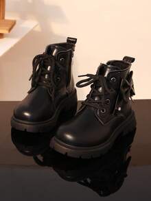 Sepatu Bot Anak, Model Baru Sepatu Bot Kasual Anti Selip dengan Lapisan Tunggal - Hitam - View 4