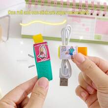 Magnetic Cable Organizer, Reusable Hook And Loop Cable Ties, Charging Cable, Earphone Cable, Data Cable Management Clips And Storage Holder - Multicolor - View 4