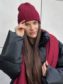 1pc Solid Cuffed Beanie Casual,School Winter Fall - Multicolor - View 10