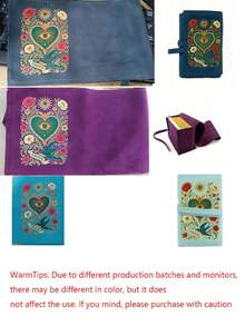 Evil Eye, Vintage Sacred Heart Pattern, Velvet Tarot Card Storage Bag, Plush Magic Bag, Vintage Style Pattern, Drawstring Pocket, Soft Fabric Protective Cover, Portable Card Pouch, Suitable For Storing Tarot Cards And Small Items, Tarot Card Bag, Suitable For Tarot Cards, Divination Cards, Card Games And Small Items Storage, Suitable For Christmas, New Year, Valentine's Day And Back To School Gifts - Multicolor - View 10
