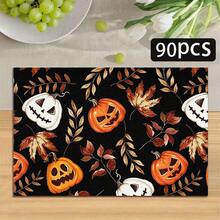 1/4/6pcs Halloween Series Pumpkin & Maple Leaf, Branch Pattern Printed Placemats, Heat Resistant Table Protector For Home Kitchen/Dining Table, Party Scene Decoration - Multicolor - View 13
