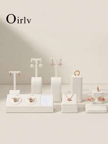 Oirlv 全白色珠寶展示套組，店鋪展示櫃，展示道具，項鍊展示，胸像，手錶，戒指，耳環，手鍊，裝飾支架 - 首飾展示套裝 - 查看 11