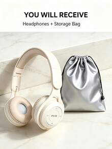 Gerripuer New Arrival Wireless Headphone With Hi-fi Stereo, Heavy Bass, Hd Calling, Foldable Design, Portable For Girls, Macaron Style, Ideal Gift - Apricot - View 15