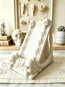 3D Gothic Skull Phone Stand, Creative Phone Holder, Desktop Phone Support. This Creative Desktop Decoration Is Suitable For Placement In Living Room, Bedroom, Office, Study Room. It Is Also An Ideal Choice For School Supplies, Compatible With All Smartphones And Tablets, Stable And Anti-Slip Desktop Storage, Essential For Office And Home Daily Use, Portable Travel Desktop Phone Stand Accessory - Bestselling Model - View 10