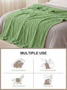 1pc Sofa Blanket, Apple Green Bed Cover, Comfortable And Warm, Super Skin-Friendly And Breathable, Lightweight And Soft, Minimalist Fashion Design, All-Around Comfort, Suitable For Travel, Nap Blanket, Multiple Sizes Available, Machine Washable - Fruit Green - View 8