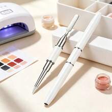 1pc Double-Ended Stainless Steel Nail Art Mixing Tool, Multi-Function Embossing Painting Carving Pen, Fine Tip Nail Carving Pen, Suitable For Nail Embossing And Gel Pickup - Multicolor - View 7