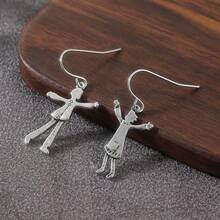 Halloween Earrings, Cute Cartoon Character Design Hook Dangle Earrings - Silver - View 4