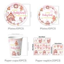 This Gingerbread Girl-Themed Disposable Tableware Set-Including Plates, Napkins, And Cups For 10 Guests-Is Perfect For Birthdays, Weddings, Holiday-Themed Parties, Family Picnics, And A Variety Of Other Occasions. - Multicolor - View 6