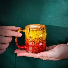 Vintage 150ml Coffee Cup & Tea Cup Dual Use, Colorful Gradient Creative Water Cup, Suitable For Home And Office Tea & Coffee Drinking, Unique Housewarming & Birthday Gift - Multicolor - View 2