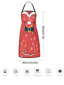2pcs Christmas Apron, Fun Apron, Suitable For Cooking In The Kitchen, For Festivals And Parties. It's Also A Great Gift To Give To Friends. - Multicolor - View 3
