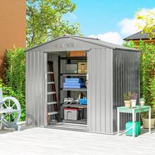 7 X 4ft Lockable Metal Garden Storage Shed Storage - Light On-Site - 1 - View 2